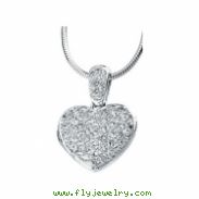 Sterling Silver Cubic Zirconia Heart Locket Necklace
