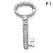 Sterling Silver Cubic Zirconia Key Pendant