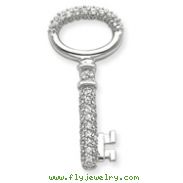 Sterling Silver Cubic Zirconia Key Pendant