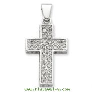 Sterling Silver Cubic Zirconia Latin Cross Pendant