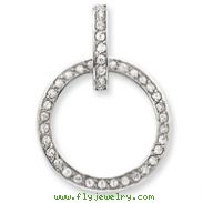 Sterling Silver CZ Circle Pendant