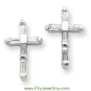 Sterling Silver CZ Cross Post Earrings