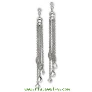 Sterling Silver CZ Dangle Post Earrings