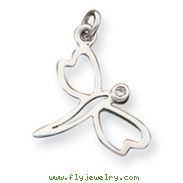 Sterling Silver CZ Dragonfly Pendant