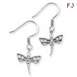 Sterling Silver CZ Dragonfly Post Earrings