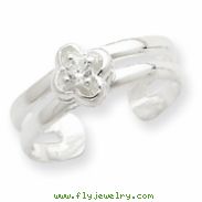 Sterling Silver CZ Floral Toe Ring