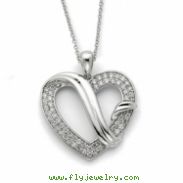 Sterling Silver CZ Forever Grateful 18in Necklace
