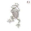 Sterling Silver CZ Frog Pin