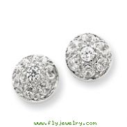 Sterling Silver CZ Half Ball Post Earrings