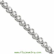 Sterling Silver CZ Heart Bracelet