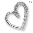 Sterling Silver CZ Heart Pendant