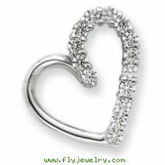 Sterling Silver CZ Heart Pendant