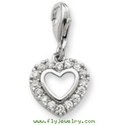 Sterling Silver CZ Heart Pendant
