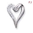 Sterling Silver CZ Heart Shape Fancy Slide