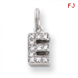 Sterling Silver CZ Initial E Charm