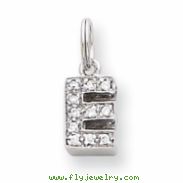 Sterling Silver CZ Initial E Charm