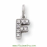 Sterling Silver CZ Initial F Charm