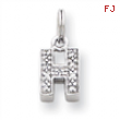 Sterling Silver CZ Initial H Charm