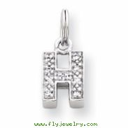 Sterling Silver CZ Initial H Charm