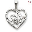 Sterling Silver CZ Love Heart Pendant