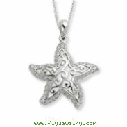 Sterling Silver CZ Make A Difference 18in Necklace