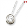 Sterling Silver CZ Pendant on 16 Chain Necklace chain