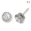 Sterling Silver CZ Round Post Earrings