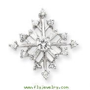 Sterling Silver CZ Snowflake Slide