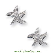 Sterling Silver CZ Starfish Earrings