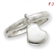Sterling Silver Dangle Heart Ring