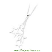 Sterling Silver Dangling Stars Necklace