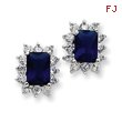 Sterling Silver Darl Blue and Clear Cubic Zirconia Earrings