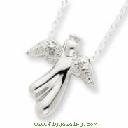 Sterling Silver Diamond Angel Necklace chain