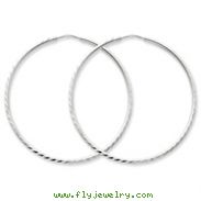 Sterling Silver Diamond Cut Hoop Earrings