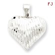 Sterling Silver Diamond-Cut Puffed Heart Pendant