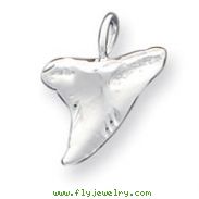 Sterling Silver Diamond Cut Shark Tooth Pendant