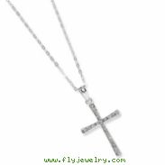 Sterling Silver Diamond Mystique 18in Cross Necklace