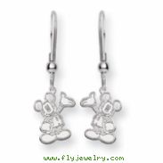 Sterling Silver Disney Waving Mickey Dangle Wire Earrings