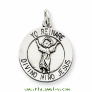 Sterling Silver Divino Nino Medal (Divine Infant Jesus)