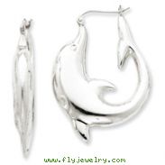 Sterling Silver Dolphin Hoop Earrings