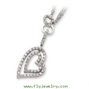 Sterling Silver Double Heart CZ Necklace