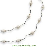 Sterling Silver Double Spiral And Laser Cut Bead Necklace