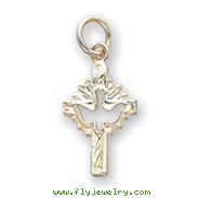 Sterling Silver Dove Cross Charm