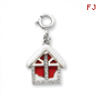 Sterling Silver Enameled & CZ House Charm