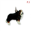 Sterling Silver Enameled Bernese Mountain Dog Charm
