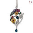 Sterling Silver Enameled CZ & Sim. Gemstones Hummingbird 18in Necklace chain