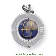 Sterling Silver Enameled Globe Charm