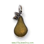 Sterling Silver Enameled Green Pear Charm