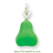 Sterling Silver Enameled Pear Charm