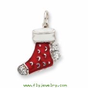 Sterling Silver Enameled Stocking Charm
